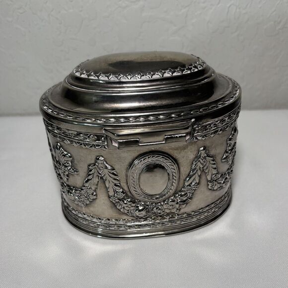 Vintage Silver Plate Trinket Jewelry Case - Picture 9 of 12